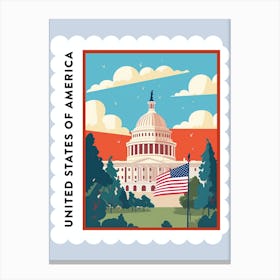 United States Of America 2 Travel Stamp Poster Canvas Print
