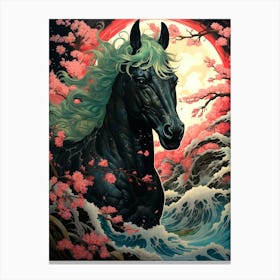 Horse In The Water Canvas Print