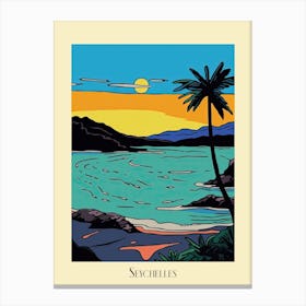 Poster Of Minimal Design Style Of Seychelles 5 Canvas Print
