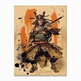 Samurai Vintage Japanese Poster 3 Canvas Print