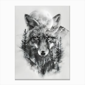 Wolf In The Forest Canvas Print