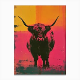 Highland Cow Polaroid Inspired 4 Canvas Print