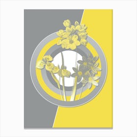 Vintage Corn Lily Botanical Geometric Art in Yellow and Gray n.065 Canvas Print