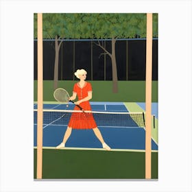 Woman Playing Tennis 1 Canvas Print