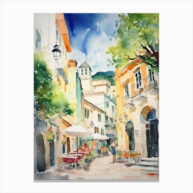Amalfi, Italy Watercolour Streets 1 Canvas Print