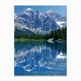 Reflection Of Mountains In A Lake 1 Canvas Print