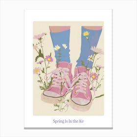 Spring In In The Air Pink Shoes And Wild Flowers 2 Canvas Print