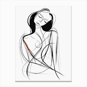 Drawing Of A Woman, line art Canvas Print