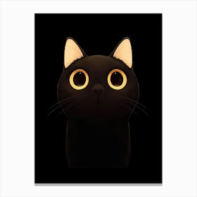 Black Cat With Big Eyes Canvas Print