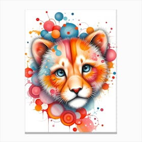 Whiskers of Wonder: A Baby Tiger Head Canvas Print