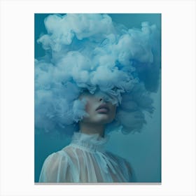 Girl With A Blue Cloud Canvas Print