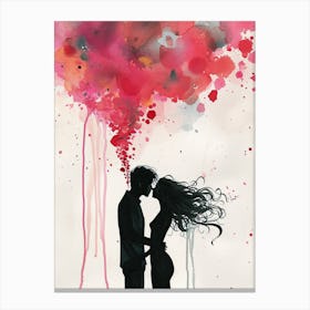 Couple Kissing, Valentine's Day Canvas Print