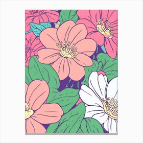 Seamless Floral Pattern Cute Illustration Canvas Print