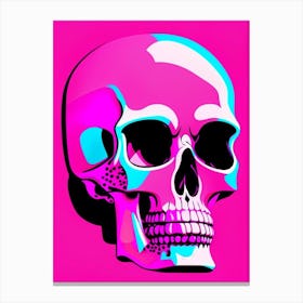 Skull With Pop Art Influences 1 Pink Pop Art Canvas Print