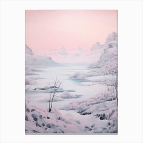 Dreamy Winter Painting Vatnajkull National Park Iceland 1 Canvas Print