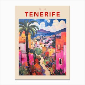 Tenerife Spain Fauvist Travel Poster Canvas Print