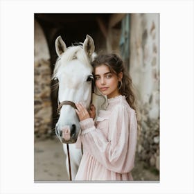 "Emotional Connection: Girl and Horse" Canvas Print