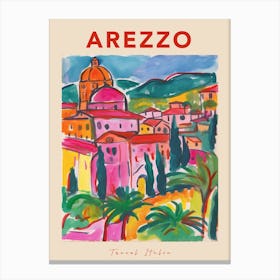 Arezzo Italia Travel Poster Canvas Print