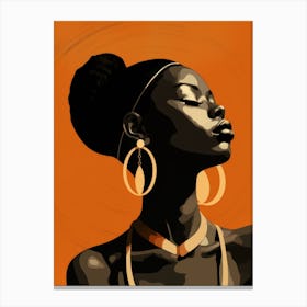 African Woman With Hoop Earrings 1 Canvas Print