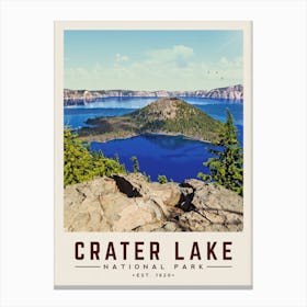 Crater Lake Minimalist Travel Poster Canvas Print