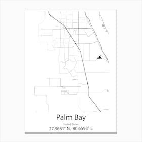 Palm Bay,United States Minimalist Map Leinwandbild