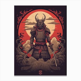 Samurai Tsuba Style Illustration 1 Canvas Print
