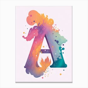 Colorful Letter A Illustration 41 Canvas Print