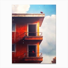 Red Building Canvas Print