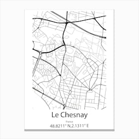 Le Chesnay,France Minimalist Map Canvas Print