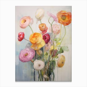 Abstract Flower Painting Ranunculus 2 Canvas Print