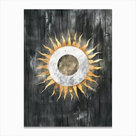 Sun On Wood Canvas Print