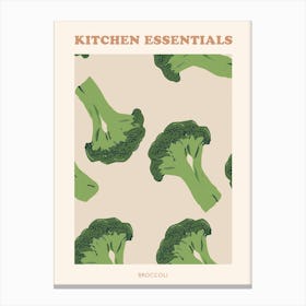 Broccoli Pattern Illustration Poster Canvas Print