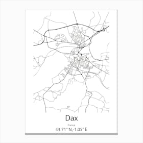 Dax,France Minimalist Map Canvas Print