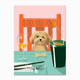 Puppy At The Pub Canvas Print