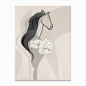 Horse Line Art Abstract 4 Canvas Print