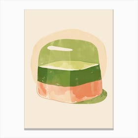 Green And Pastel Pink Jelly Beige Background Canvas Print