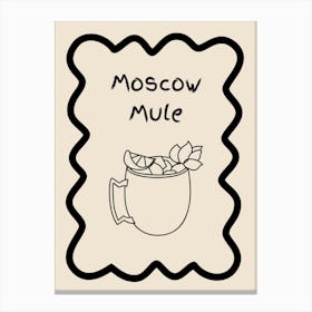 Moscow Mule Doodle Poster B&W Canvas Print
