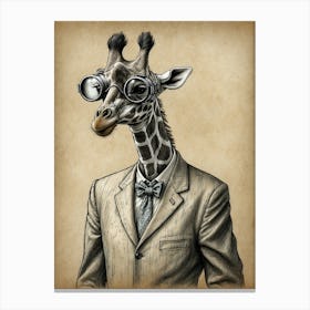 Giraffe In Suit Canvas Print