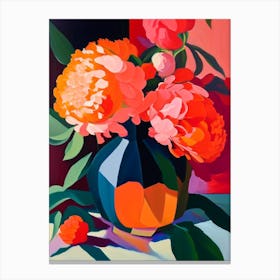 Eden S Perfume Peonies Orange Colourful 1 Painting Canvas Print