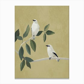 Minimalist Birds On Branch Canvas Print