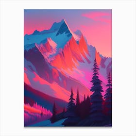 Canadian Rockies Sunset Dreamy Landscape 2 Canvas Print