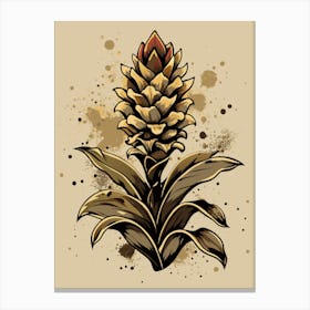 Red Ginger Flower 3 Canvas Print