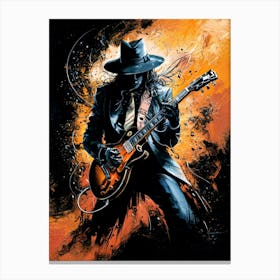 Abstract Painting Rock Guitarist Canvas Print