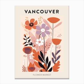 Flower Market Poster Vancouver Canada Canvas Print