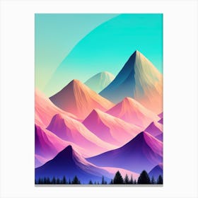 Pastel Abstract Mountain Landscape Canvas Print