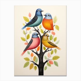 Birds In A Tree 2 Canvas Print