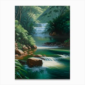 The Meeting Of The Waters, Brazil Peaceful Oil Art  (1) Canvas Print