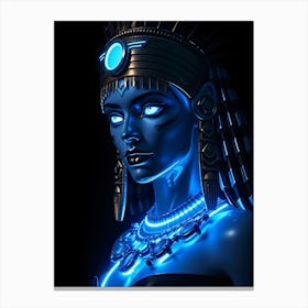 Cleopatra In Blue Glow - Diverse Art Illustration 19 Canvas Print