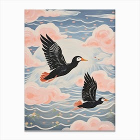 Vintage Japanese Inspired Bird Print Coot 1 Canvas Print
