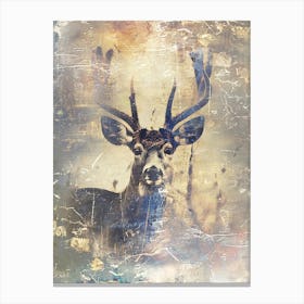 Poster Deer Stag Ink Illustration Art 03 Canvas Print
